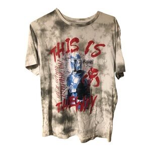 Star Wars Mandalorian This Is The Way Men's Graphic T-Shirt White Gray Tshirt